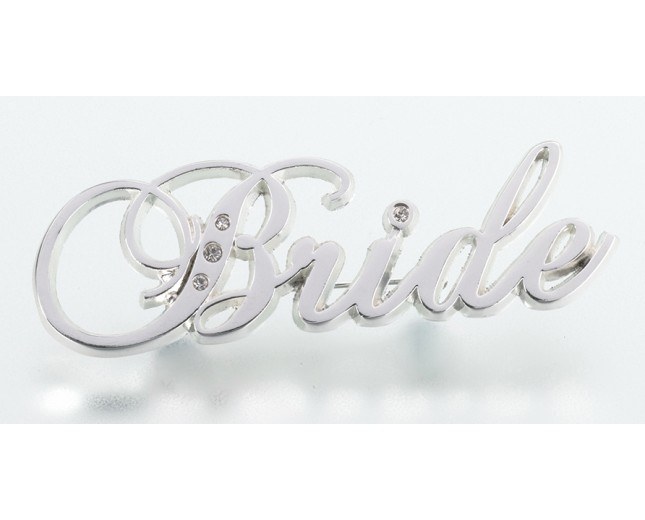 Bride Silver Crystal Pin