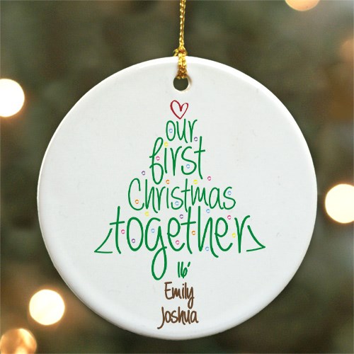 Personalized christmas ornaments couple's sales first christmas
